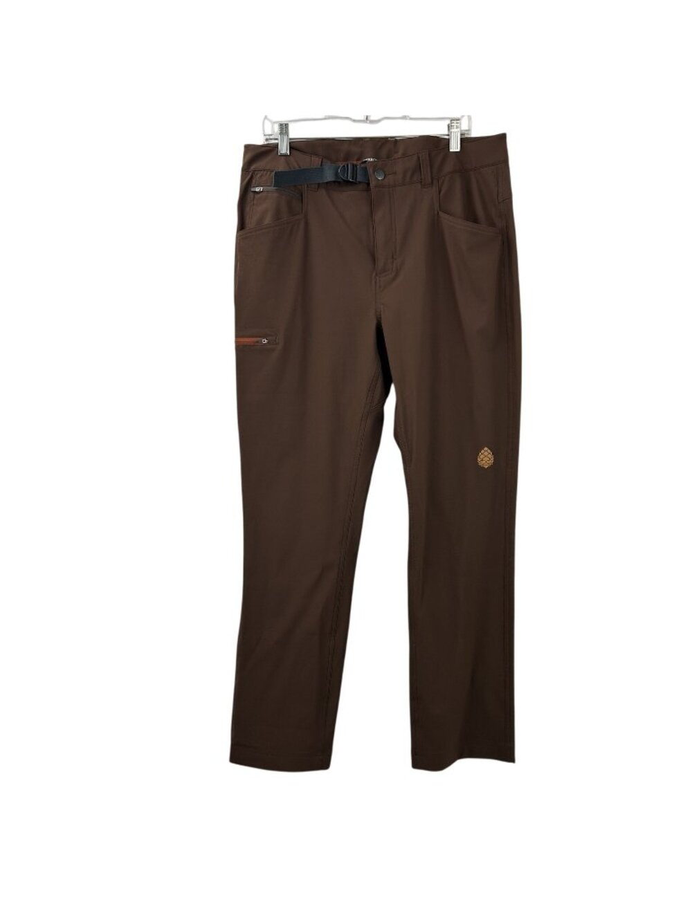 Stio Pinedale Pants Mens 35R Brown Hiking Belted Tech Gorpcore Outdoor Stretch